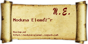 Moduna Elemér névjegykártya